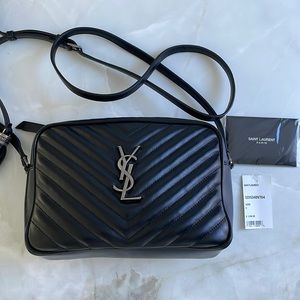 Saint Laurent Black Camera Bag with Silver Logo